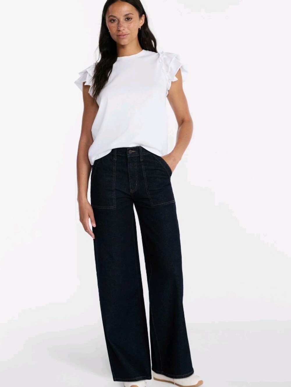 Time And Tru Denim Jeans Utility Trouser Sz 4